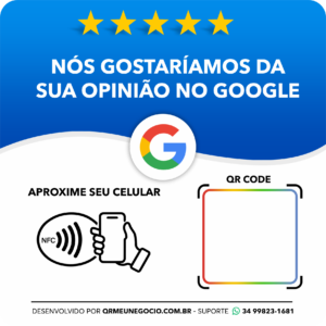 Avaliação Google com NFC e QR Code - AZUL