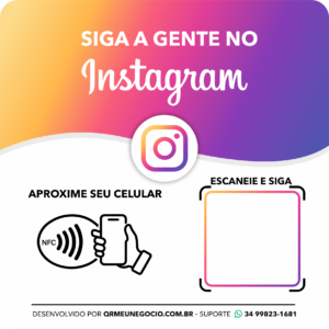 Siga nos no Instagram com NFC e QR Code